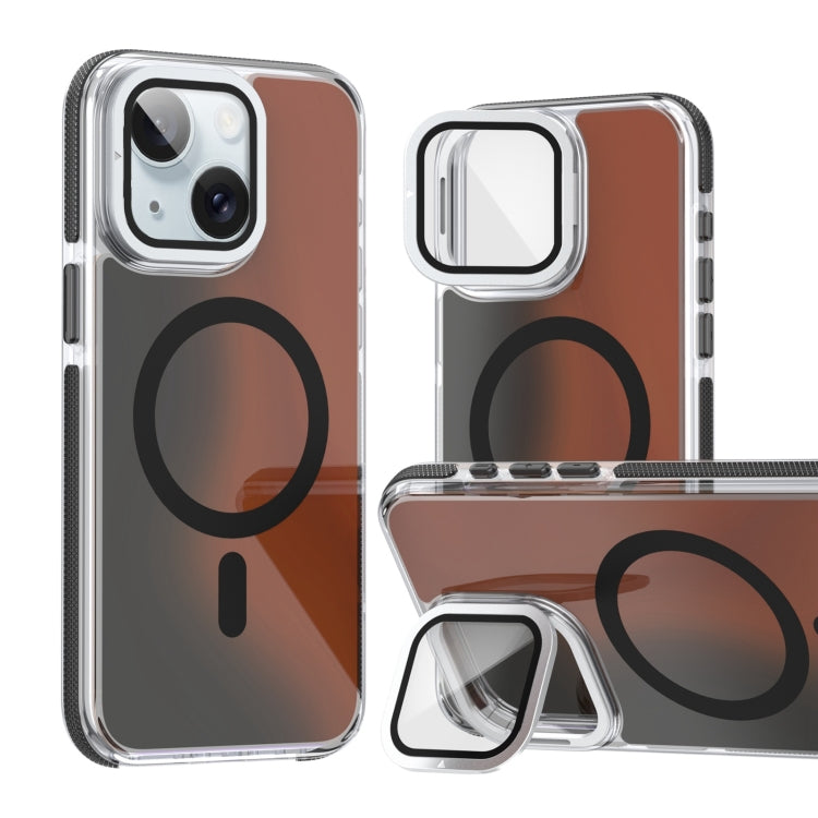 MagSafe Gradient Color Lens Film Phone Case with Lens Fold Holder, For iPhone 16 Pro Max���������...