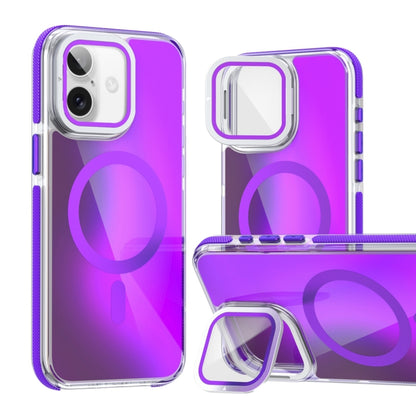 MagSafe Gradient Color Lens Film Phone Case with Lens Fold Holder, For iPhone 16 Pro Max���������...