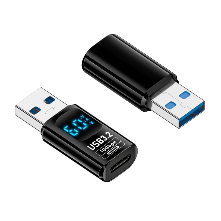60W 10Gbps Intelligent Digital Display Fast Charge Adapter, USB-A to USB-A, Type-C to USB-A������...