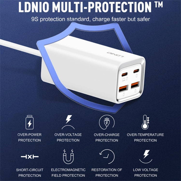 LDNIO A4610C PD65W Dual USB-C / Type-C + Dual USB Fast Charger, Cable Length: 1.5m, EU Plug·�����...