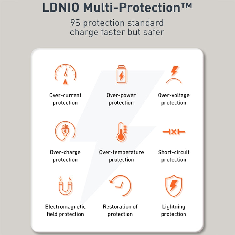 LDNIO Q229 QC3.0 / PD20W USB + Type-C Fast Charger with 1m Type-C to Type-C Cable, EU Plug, UK Pl...