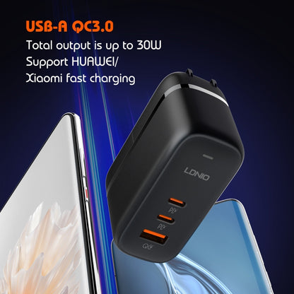 LDNIO Q366 65W USB + Dual Type-C Port Charger with 1m USB-C / Type-C to USB-C / Type-C Data Cable...