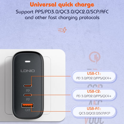 LDNIO Q366 65W USB + Dual Type-C Port Charger with 1m USB-C / Type-C to USB-C / Type-C Data Cable...