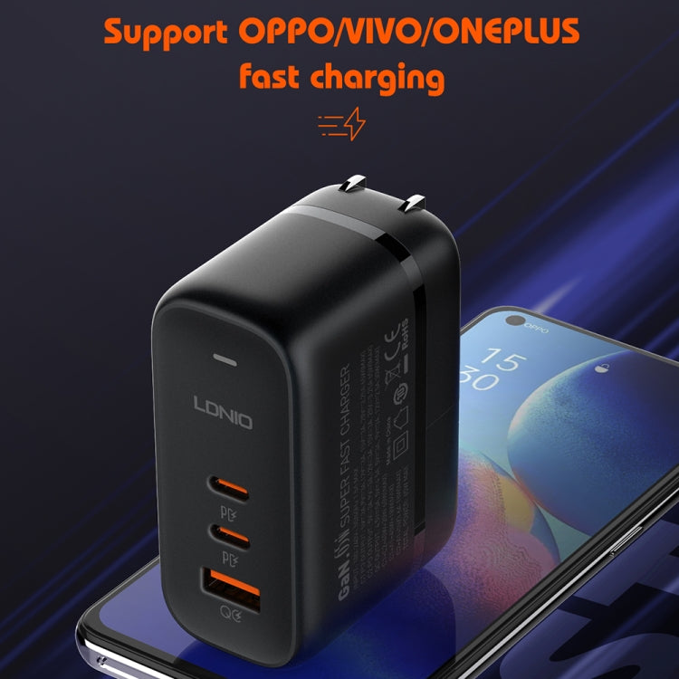 LDNIO Q366 65W USB + Dual Type-C Port Charger with 1m USB-C / Type-C to USB-C / Type-C Data Cable...
