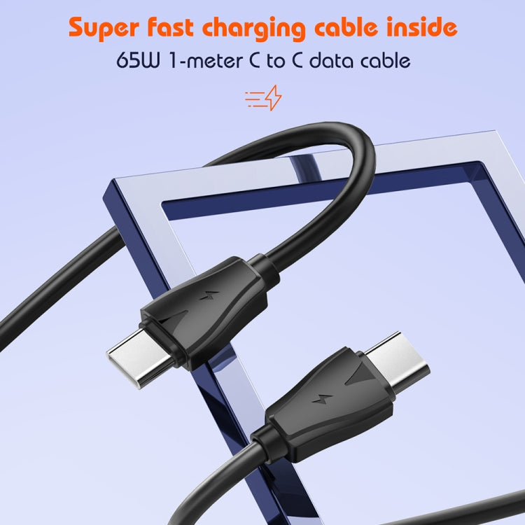 LDNIO Q366 65W USB + Dual Type-C Port Charger with 1m USB-C / Type-C to USB-C / Type-C Data Cable...
