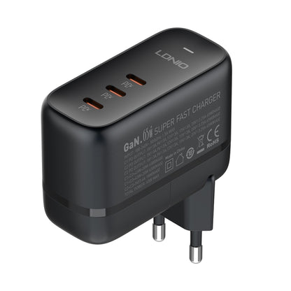 LDNIO Q367 65W GaN 3 x USB-C / Type-C Interface Charger with 1m USB-C / Type-C to USB-C / Type-C ...