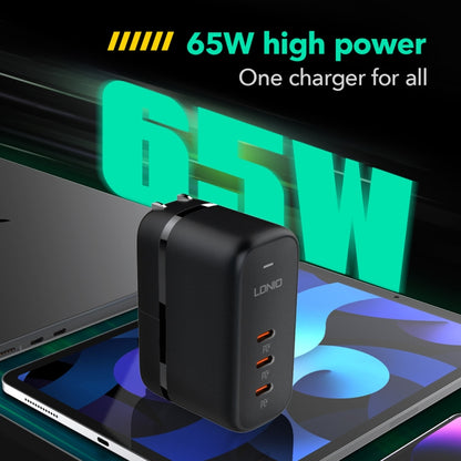 LDNIO Q367 65W GaN 3 x USB-C / Type-C Interface Charger with 1m USB-C / Type-C to USB-C / Type-C ...