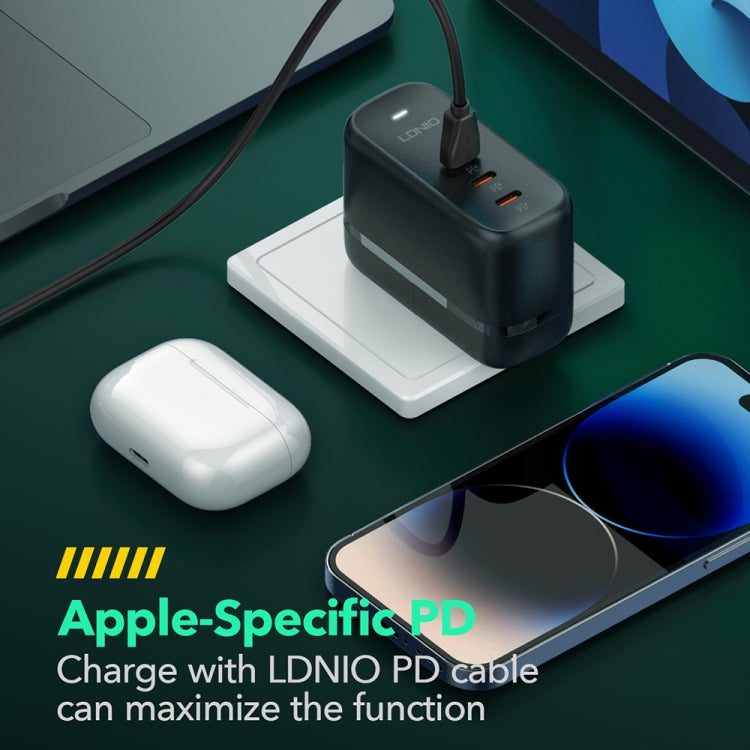 LDNIO Q367 65W GaN 3 x USB-C / Type-C Interface Charger with 1m USB-C / Type-C to USB-C / Type-C ...