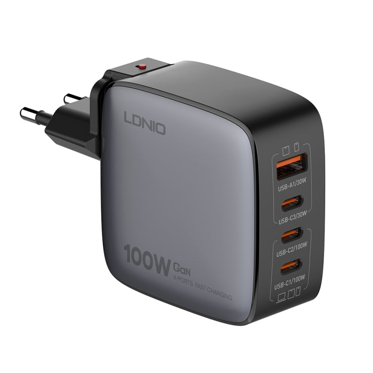 LDNIO Q408 100W GaN USB+3 USB-C / Type-C Interface Charger with 1m 100W USB-C / Type-C to USB-C /...