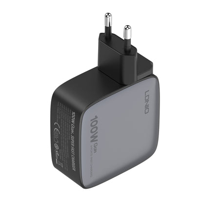 LDNIO Q408 100W GaN USB+3 USB-C / Type-C Interface Charger with 1m 100W USB-C / Type-C to USB-C /...