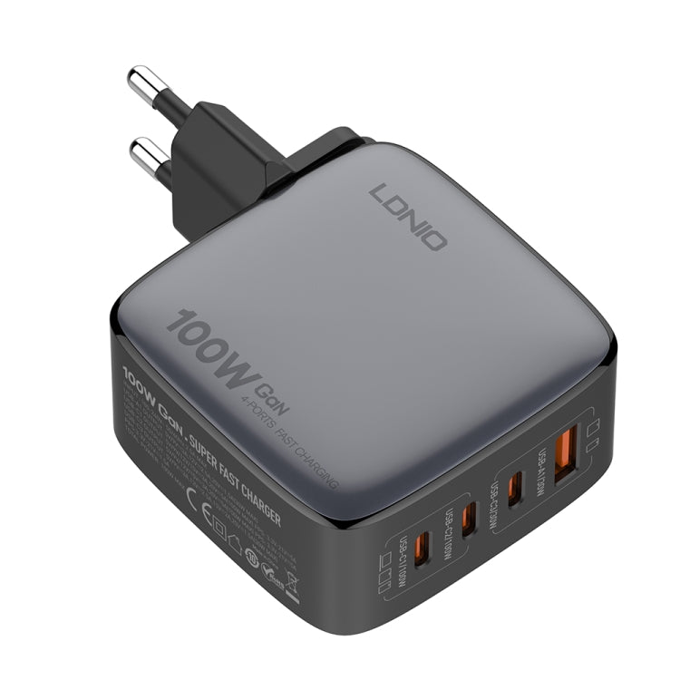 LDNIO Q408 100W GaN USB+3 USB-C / Type-C Interface Charger with 1m 100W USB-C / Type-C to USB-C /...