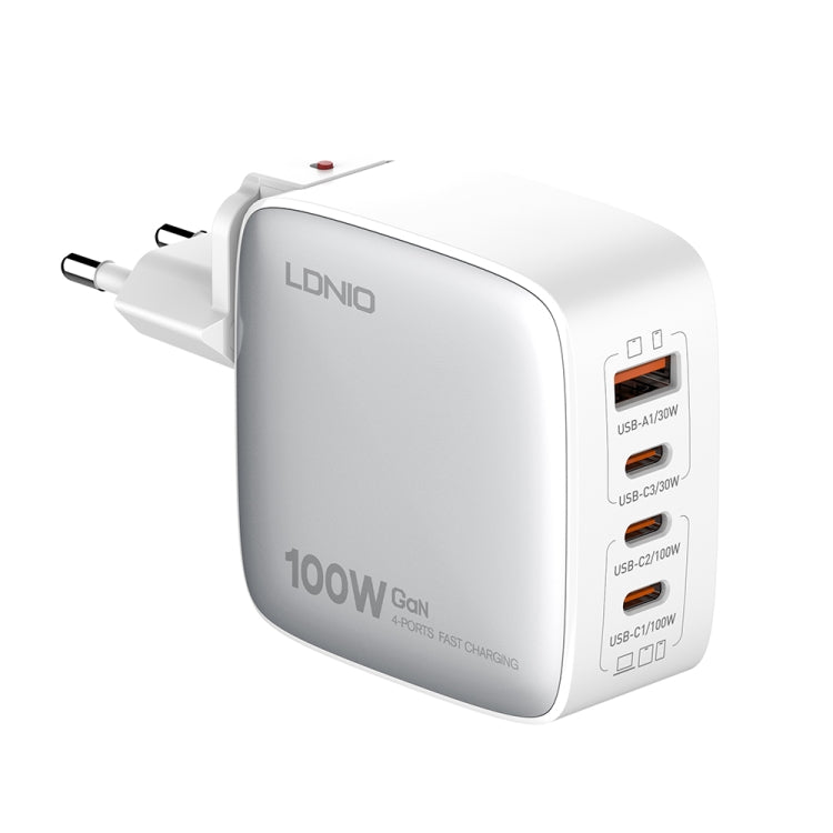 LDNIO Q408 100W GaN USB+3 USB-C / Type-C Interface Charger with 1m 100W USB-C / Type-C to USB-C /...