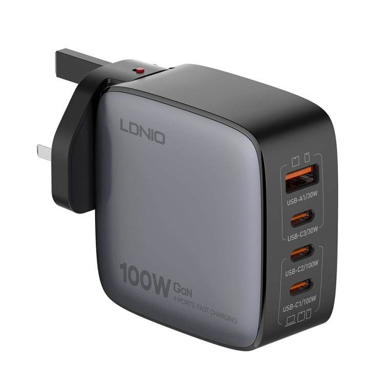 LDNIO Q408 100W GaN USB+3 USB-C / Type-C Interface Charger with 1m 100W USB-C / Type-C to USB-C /...