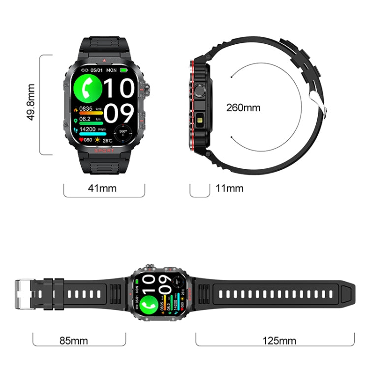 2.01 inch Screen Silicone Strap 10m Waterproof Smart Watch
