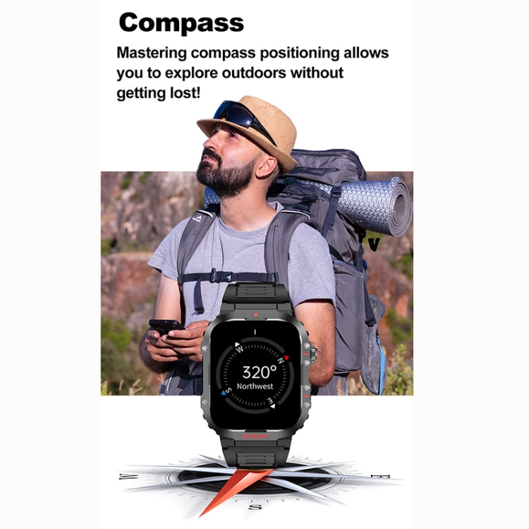 2.01 inch Screen Silicone Strap 10m Waterproof Smart Watch