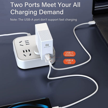 LDNIO A2620C PD3.0 65W USB Power Adapter Travel Charger with Type-C to Type-C Cable, EU Plug�����...