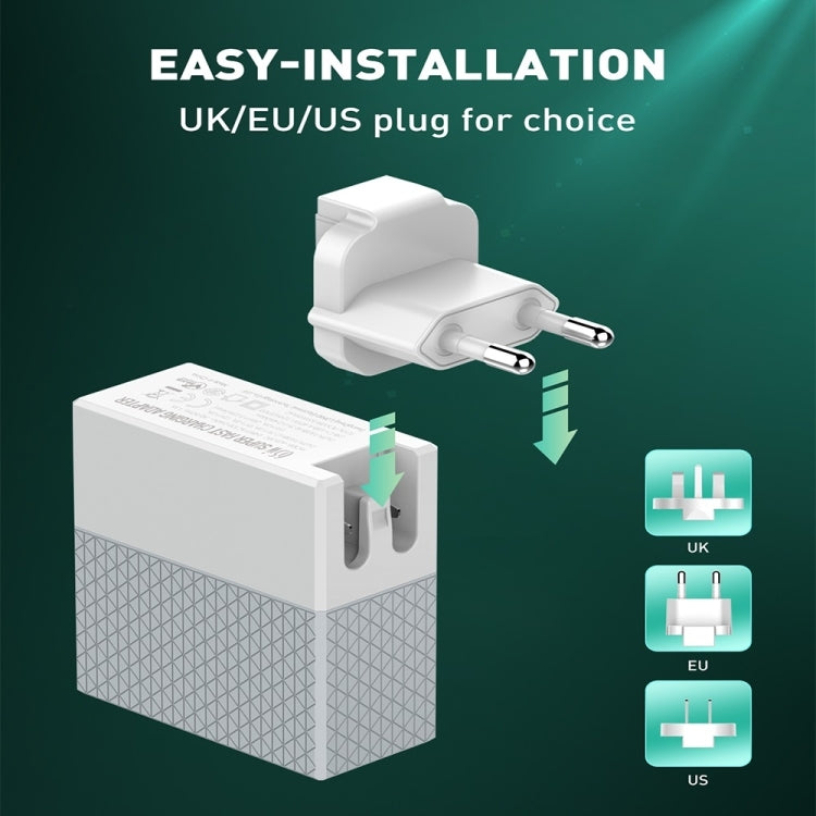 LDNIO A2620C PD3.0 65W USB Power Adapter Travel Charger with Type-C to Type-C Cable, EU Plug�����...