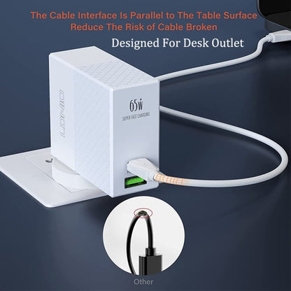 LDNIO A2620C PD3.0 65W USB Power Adapter Travel Charger with Type-C to Type-C Cable, EU Plug�����...