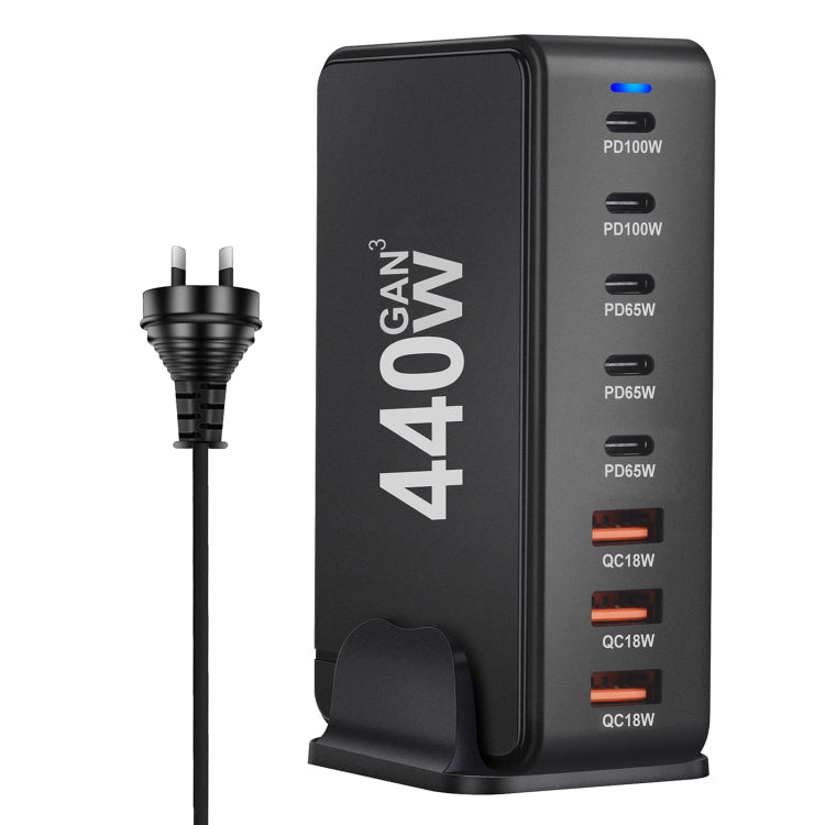 440W GaN USB Power Adapter Travel Charger with 3 x USB, 5 x PD Port, EU Plug, US Plug, UK Plug���...