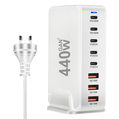 440W GaN USB Power Adapter Travel Charger with 3 x USB, 5 x PD Port, EU Plug, US Plug, UK Plug���...