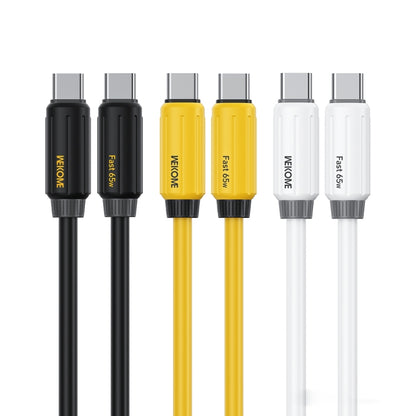 WK WDC-28 Elastic Genuine Silicone 1m PD65W Type-C to Type-C Fast Charging Data Cable