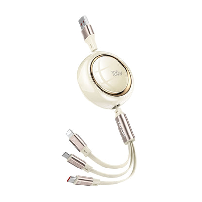 WK WDC-18 Star Series 1.2m 100W USB to 8 Pin / Type-C / Micro USB Retractable Data Cable