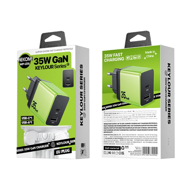 WK WP-U36 35W USB-C / Type-C, USB GaN Fast Charger, EU Plug, UK Plug