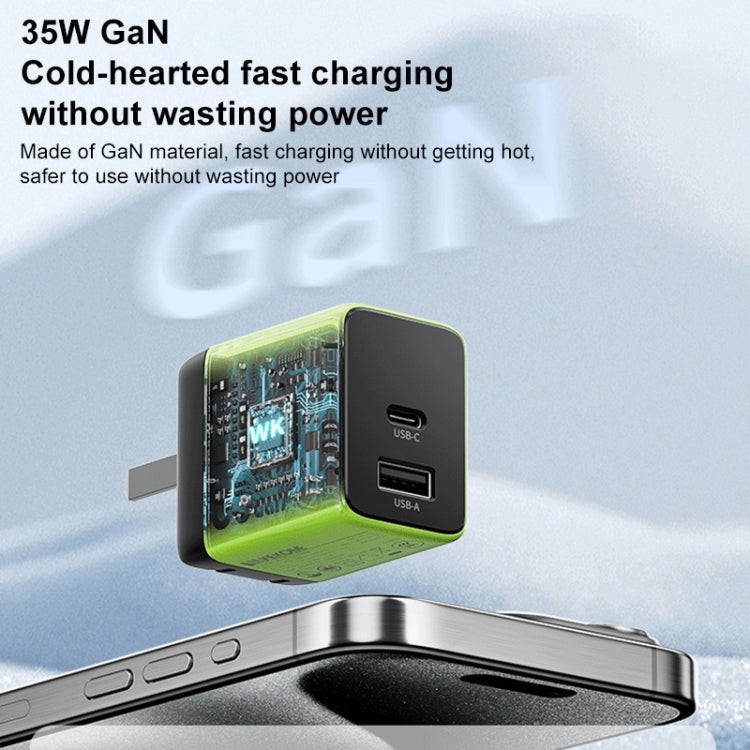 WK WP-U36 35W USB-C / Type-C, USB GaN Fast Charger, EU Plug, UK Plug