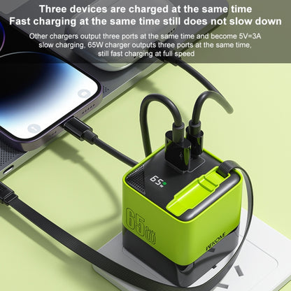 WK WP-U39 65W USB-C / Type-C, USB GaN Fast Charger with 80cm Type-C Cable, EU Plug, US Plug