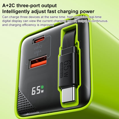 WK WP-U39 65W USB-C / Type-C, USB GaN Fast Charger with 80cm Type-C Cable, EU Plug, US Plug