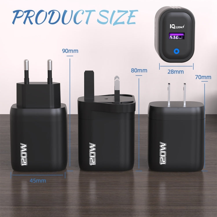 120W USB Fast Charger, US Plug, EU Plug, UK Plug