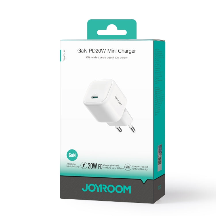 JOYROOM JR-TCG08 GaN PD20W USB-C / Type-C Port Mini Charger, EU Plug, UK Plug