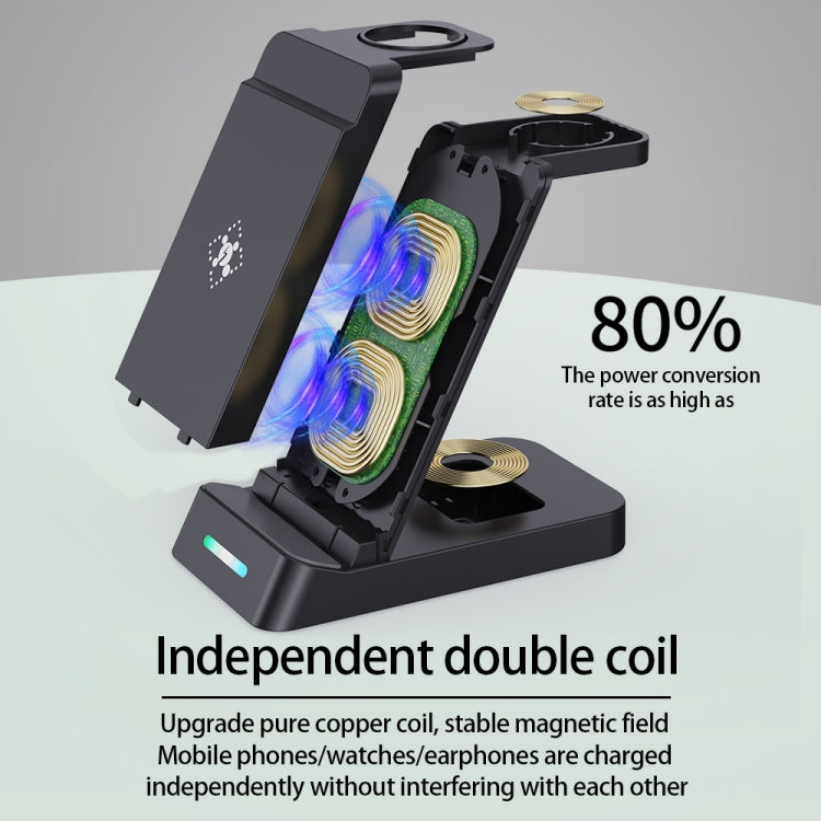 B20A 15W Qi Wireless Charger 3-in-1 Vertical Stand Phone Holder for Samsung Watch / Galaxy Buds��...