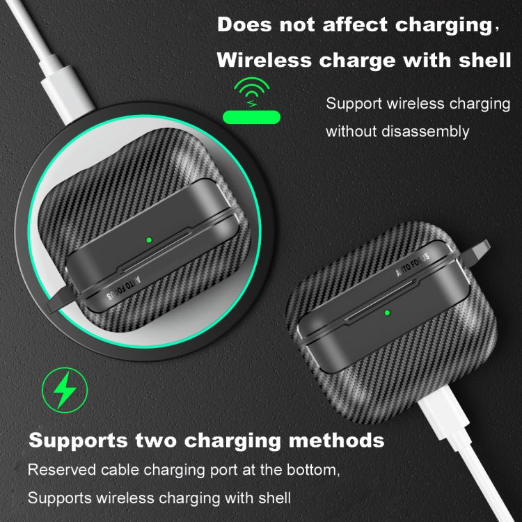 Carbon Fiber Texture Bluetooth Earphone Protective Case