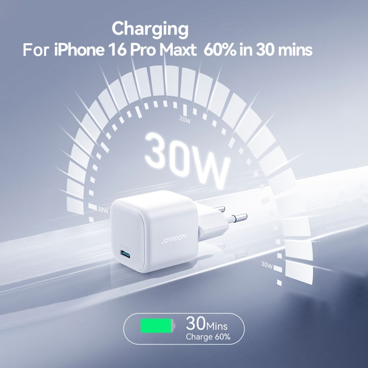 JOYROOM JR-TCG15 30W GaN USB-C / Type-C Port Mini Charger, EU Plug, UK Plug