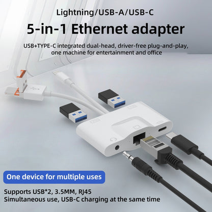 NK-1033TL Pro USB-C / Type-C, 8 Pin, USB to USB-C / Type-C, 2 x USB, RJ45, 3.5mm Multi-function A...