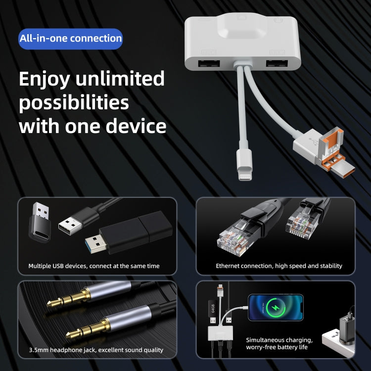NK-1033TL Pro USB-C / Type-C, 8 Pin, USB to USB-C / Type-C, 2 x USB, RJ45, 3.5mm Multi-function A...