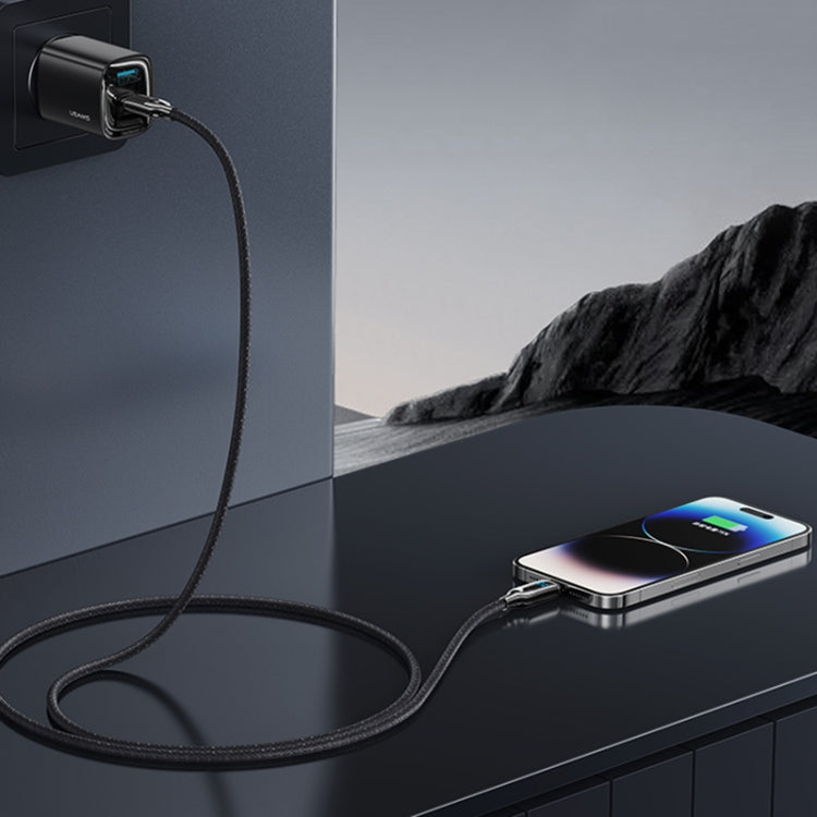 USAMS SJ741 30W USB-C / Type-C to 8 Pin Zinc Alloy Digital Display Fast Data Cable, Length: 1.2m�...