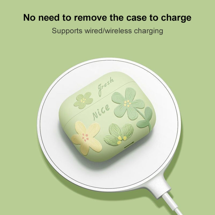 Oil Painting Floral Matte Earphones Protective Case, For AirPods 4, For AirPods Pro 2, For AirPod...