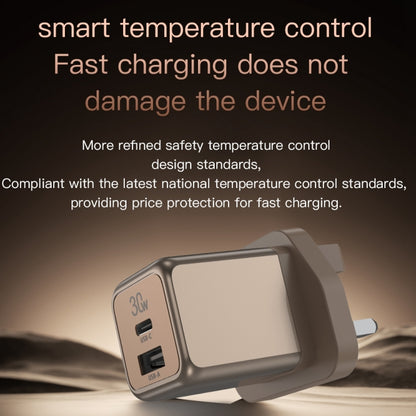 TOTUDESIGN HC-9 30W USB-A to Type-C GaN Fast Charger, UK Plug with Type-C to Type-C Cable��������...
