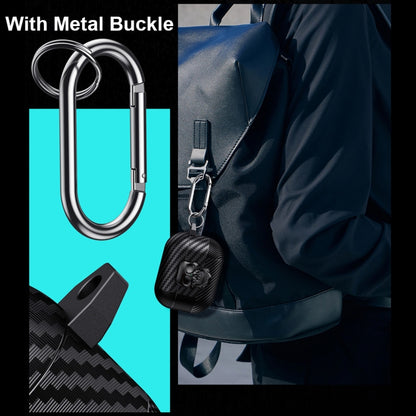 Carbon Fiber Pattern Skull Lock Bluetooth Earphone Protective Case, For AirPods 4, For AirPods Pr...