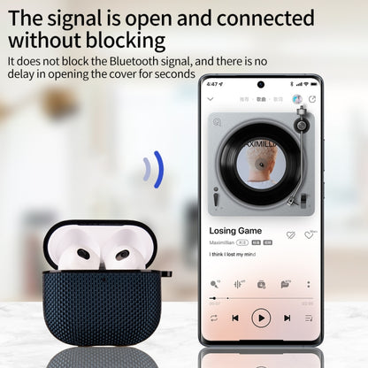 Nylon Waterproof Wireless Earphone Case with Hook, For AirPods 4