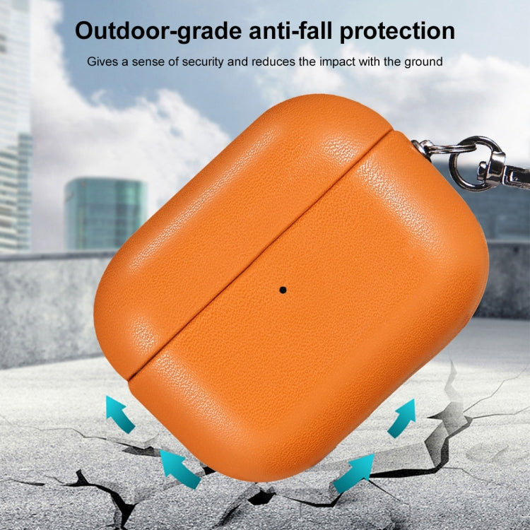 Gloss Oil PU Leather Wireless Bluetooth Earphone Protective Case, For AirPods 4