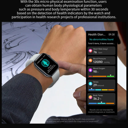 ET587 1.95 inch AMOLED Screen Smart Watch, ECG Electrocardiogram/Blood Sugar Monitoring