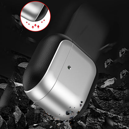 Electroplating Leather Texture Wireless Earbuds Box Protective Case, For AirPods 4 ANC�����������...