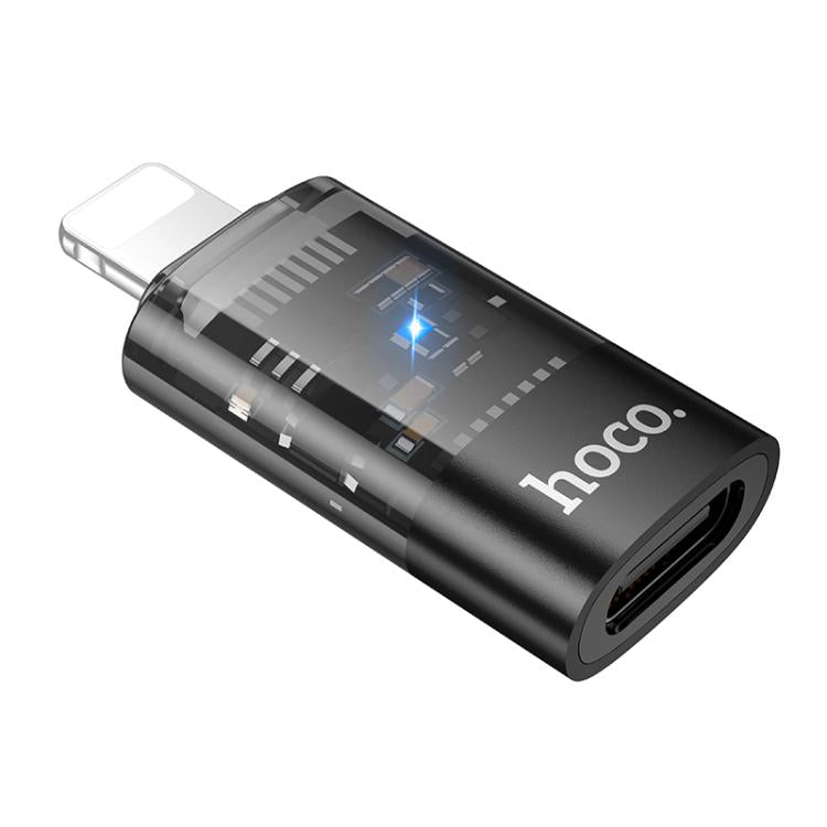 hoco UA36A 8 Pin Male to USB-C / Type-C Female OTG Transparent Adapter���������������������������...