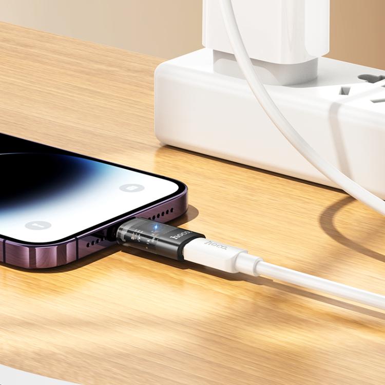 hoco UA36A 8 Pin Male to USB-C / Type-C Female OTG Transparent Adapter���������������������������...