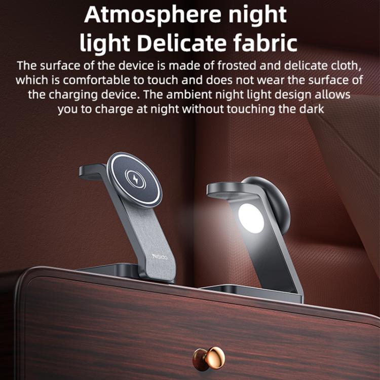 Yesido DS26 4-in-1 Magnetic Wireless Charging Stand with Night Light