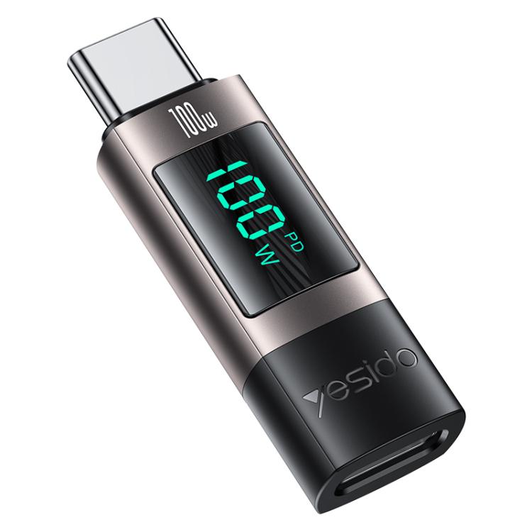 Yesido GS24 100W USB-C / Type-C to USB-C / Type-C Aluminum Alloy Digital Display Adapter