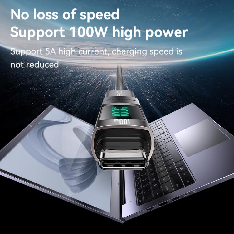 Yesido GS24 100W USB-C / Type-C to USB-C / Type-C Aluminum Alloy Digital Display Adapter